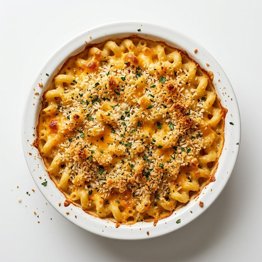 Herb-Crusted Multi-Cheese Baked Macaroni & Cheese